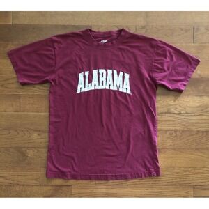Vintage 80s Alabama Crimson Tide Shirt Appliquéd Letters Red Bangladesh Medium